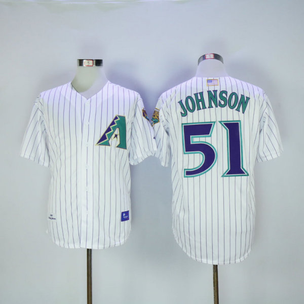 MLB Arizona Diamondbacks #51 Johnson White Throwback Jersey