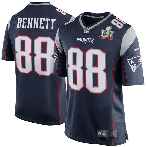 Martellus Bennett New England Patriots Nike Super Bowl LI Elite Navy Jersey