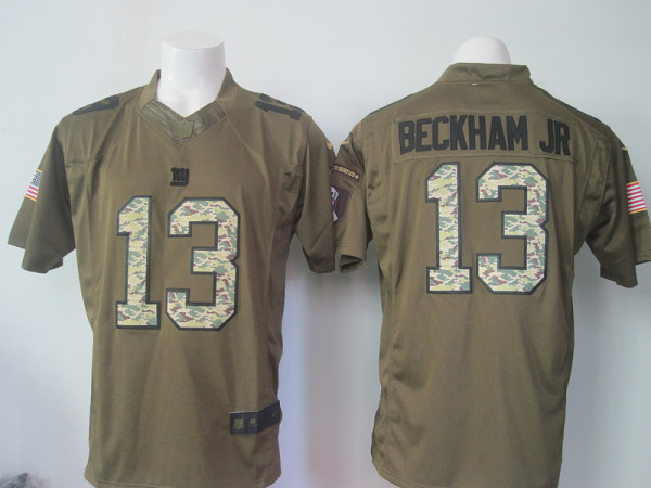 NFL New York Giants #13 Beckham JR Salute To Service Green Jersey