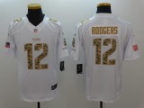 NFL Green Bay Packers #12 Rodgers White Salute To Service Limited Jersey