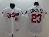 MLB Los Angeles Dodgers #23 Gonzalez White Elite Jersey