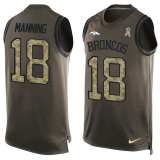 NFL Denver Broncos #18 Manning Limited Green Salute to Service Tank Top