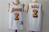 NBA Los Angeles Lakers #2 Ball White Throwback Jersey