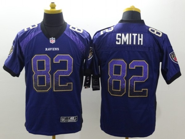 Nike Baltimore Ravens #82 Smith Drift Fashion Purple Elite Jersey