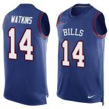NFL Buffalo Bills #14 Watkins Blue Short Sleeve Limited Tank Top Jersey