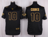 Mens New Orleans Saints #10 Cooks Pro Line Black Gold Collection Jersey