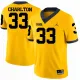 NCAA Michigan Wolverines #33 Charlton Yellow Football Jersey
