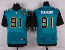 Nike Jacksonville Jaguars #91 Clemons Green Elite Jersey