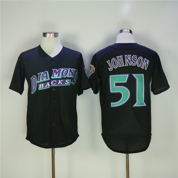 MLB Arizona Diamondbacks #51 Johnson Black Throwback Jersey