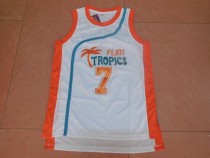 Flint Tropscs #7 Coffee Black White Basektball Jersey