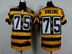 NFL Pittsburgh Steelers #75 Greene Throwback Yellow Black Jersey with 80th Patch
