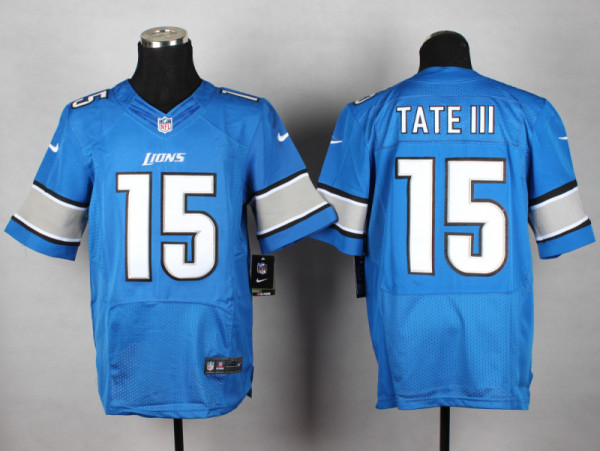 Nike Detroit Lions #15 Tate III Blue Elite Jersey