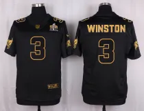 Mens Tampa Bay Buccaneers #3 Winston Pro Line Black Gold Collection Jersey