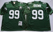NFL Philadelphia Eagles #99 Brown Green Throwback Jersey
