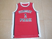 Sunset Park #1 Red Basketball Jersey