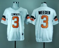 Nike Oklahoma State Cowboys Brandon Weeden 3 White Pro Combat College Football Jersey