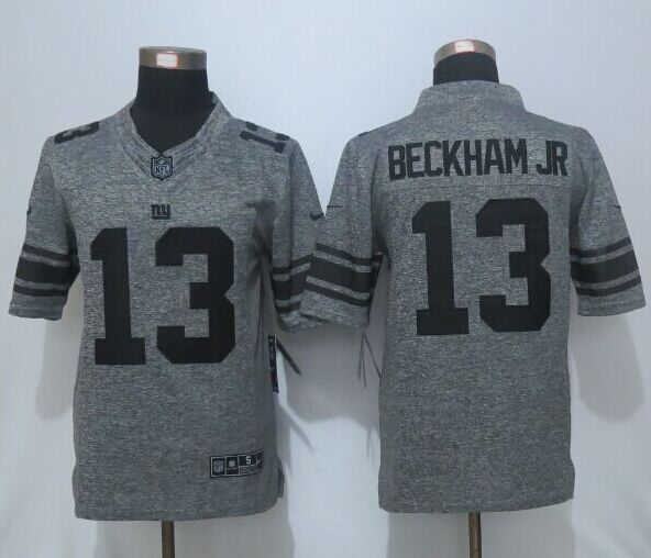 New Nike York Giants 13 Beckham jr Gray Mens Stitched Gridiron Gray Limited Jersey