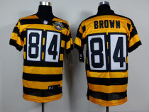 NFL Pittsburgh Steelers #84 Brown Throwback Yellow Black Jersey with 80th Patch