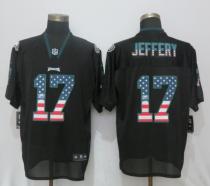 Nike Philadelphia Eagles 17 Jeffery USA Flag Fashion Black Elite Jersey
