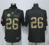 New Pittsburgh Steelers 26 Bell Anthracite Salute To Service Limited Jersey