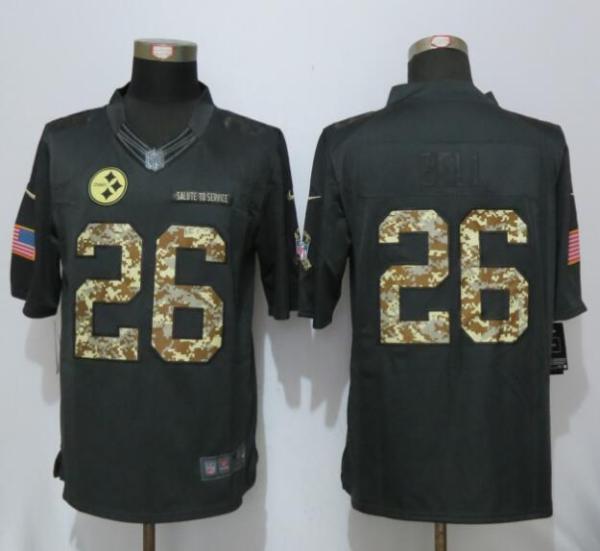 New Pittsburgh Steelers 26 Bell Anthracite Salute To Service Limited Jersey