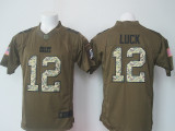 NFL Indianapolis Colts #12 Luck Salute To Service Green Jersey