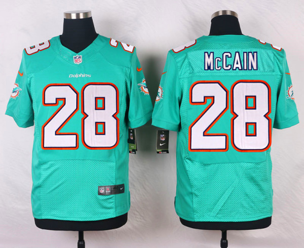 Nike Miami Dolphins #28 Mccain Green Elite Jersey