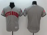 MLB Pittsburgh Pirates Blank Grey Elite Jersey