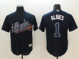 MLB Atlanta Braves #1 Albies D.Blue Game Jersey