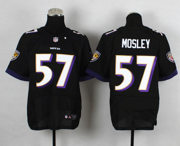 Nike Baltimore Ravens #57 Mosley Black Elite Jersey