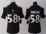 Women Nike Baltimore Ravens 58 Elvis Dumervil Black NFL Jersey