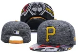 MLB Pittsburgh Pirates Black Snapback Hats--YD