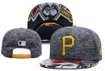 MLB Pittsburgh Pirates Black Snapback Hats--YD