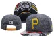 MLB Pittsburgh Pirates Black Snapback Hats--YD