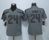 Women Nike Seattle Seahawks 24 Lynch Gray Gridiron Gray Limited Jersey