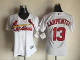 Women MLB St.Louis Cardinals #13 Carpenter White Majestic Jersey