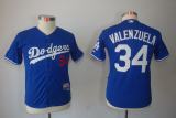 Los Angeles Dodgers #34 Valenzuela Blue Kids Jersey