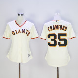Womens MLB San Francisco Giants #35 Crawford Cream Jersey
