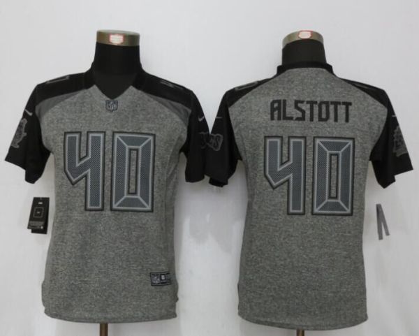 Women Nike New Tampa Bay Buccaneers 40 Alstott Gridiron Gray Limited Jersey