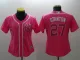 Womens MLB Los Angeles Dodgers #27 Stanton Pink Jersey
