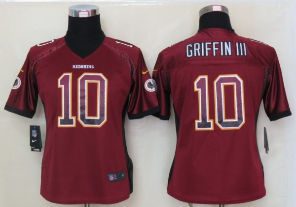 Women 2013 NEW Nike Washington Red Skins 10 Griffin III Drift Fashion Red Elite Jerseys