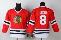 Kids Chicago Blackhawks #8 Leddy Red Jersey