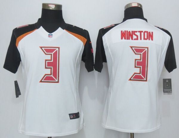 Women 2014 New Nike Tampa Bay Buccaneers 3 Winston White Limited Jerseys