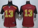 Women New Nike Tampa Bay Buccaneers 13 Evans Red Strobe Elite Jersey