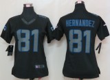 Womens Nike New England Patriots 81 Hernandez Impact Limited Black Jerseys