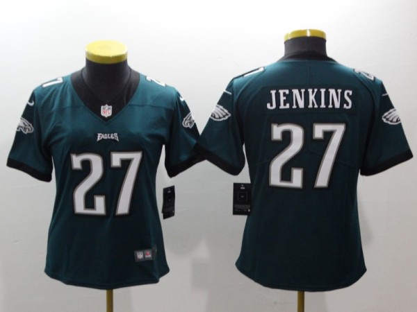 Womens NFL Philadelphia Eagles #27 Jenkins Green Vapor Limited Jersey