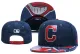 MLB Cleveland Indians Blue Snapback Hats--YD