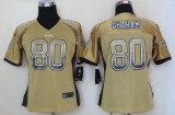 Women 2013 NEW Nike New Orleans Saints 80 Graham Drift Fashion Gold Elite Jerseys