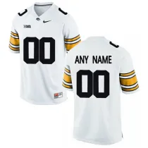 Mens Iowa Hawkeyes Customized College Football Limited Jersey - White