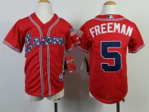 Atlanta Braves #5 Freeman 2014 Red Kids Jersey